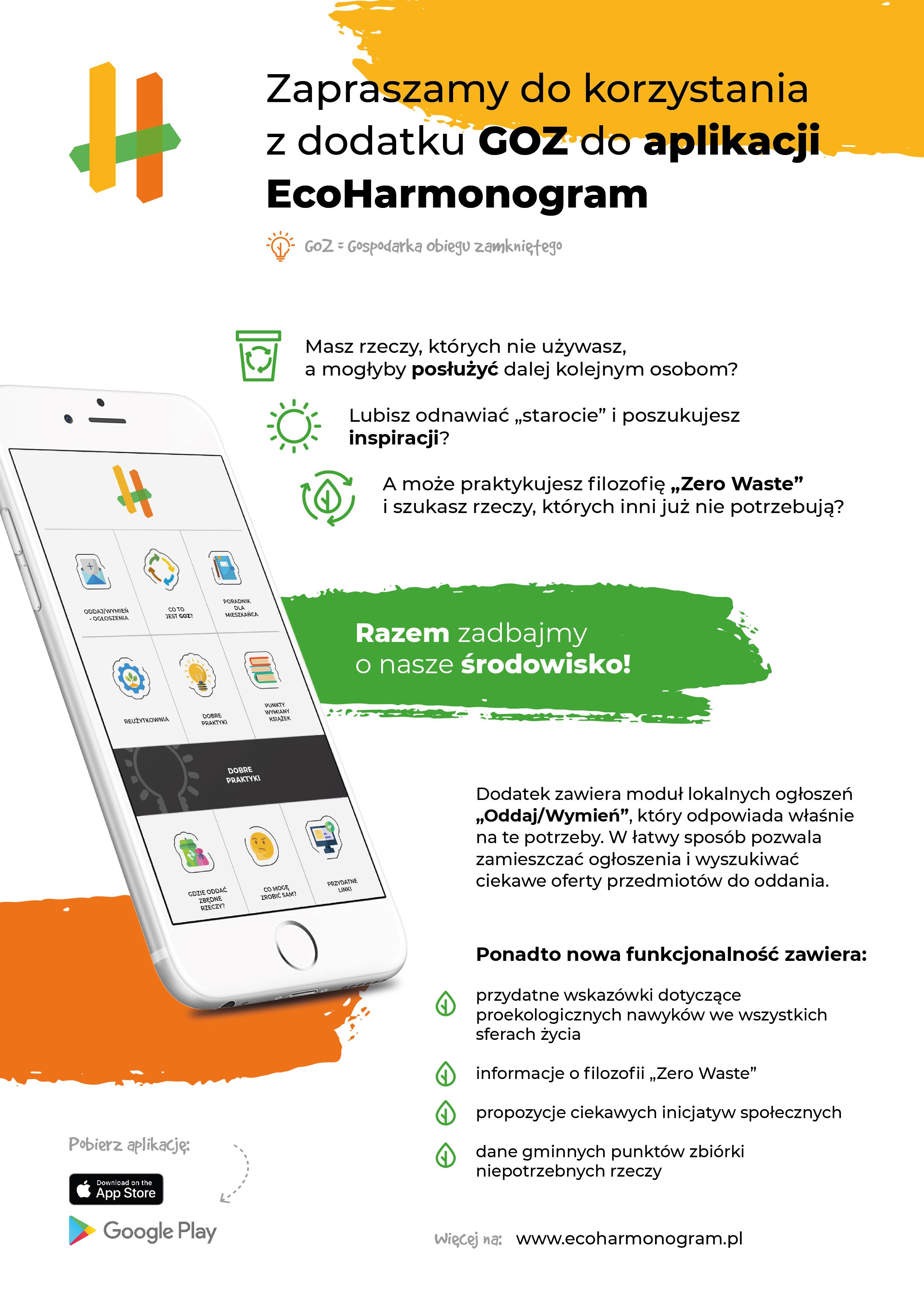 Nowa funkcjonalność aplikacji na telefon EcoHarmonogram – dodatek GOZ