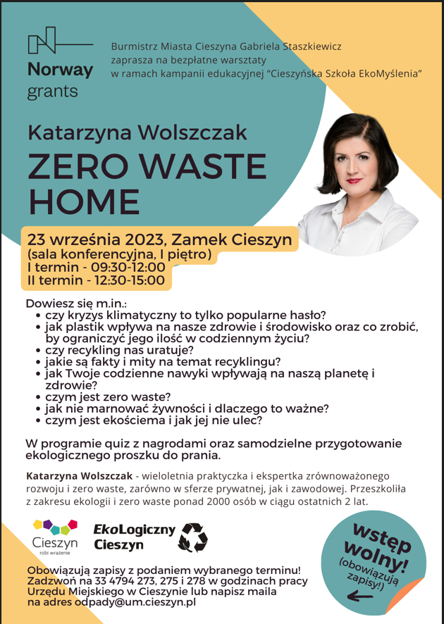 Bezpłatne warsztaty ZERO WASTE HOME z Katarzyną Wolszczak